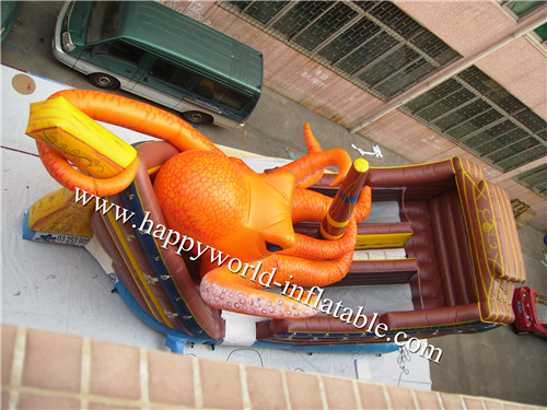 Octopus slide inflatable , inflatable jumping castle slide , inflatable slip n slide