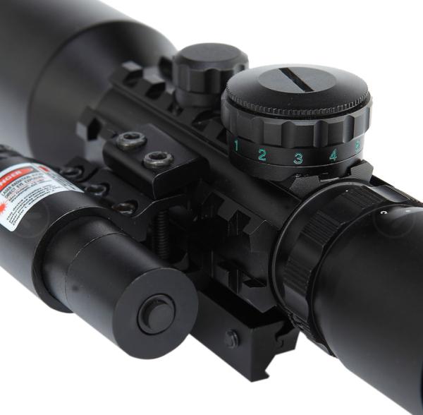 Crosshair iluminado Riflescopes múltiplo vermelho da ampliação do laser 3-10x42