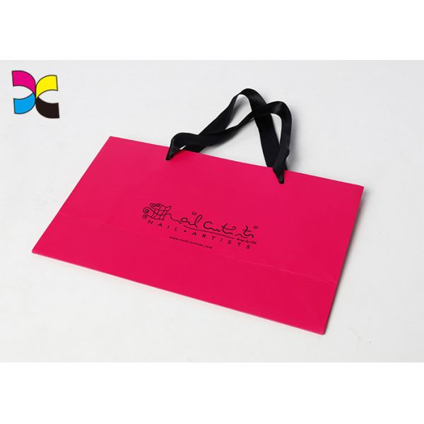 Window And Small Handle Printed Paper Bags For Chain Store / Supermarket