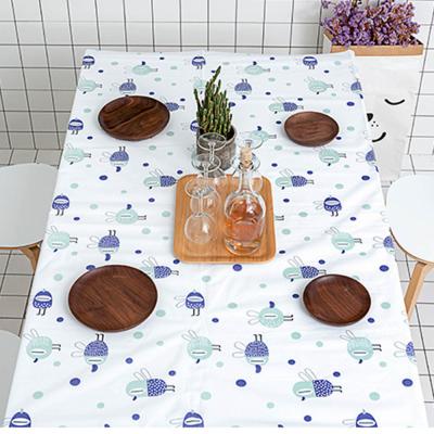 Toalha de mesa impressa 0.5mm retangular floral de PEVA para o hotel