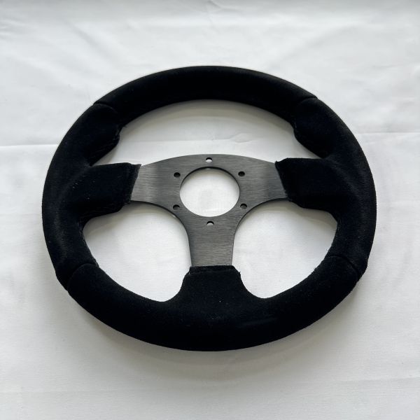 280mm Flat Bottom Lightweight Steering Wheel Black Suede For Drift & Racing Cars