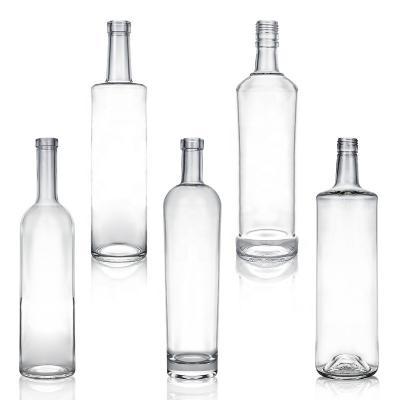 Clear or Customized Cork Cap 700ml 750ml Round Glass Bottle for in Yuncheng Valiant