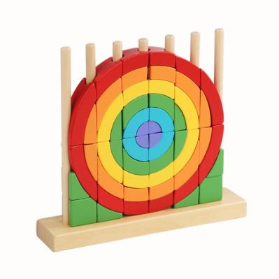 Unisex Rainbow Blocks Montessori brinquedos interativos educacionais para o desenvolvimento precoce