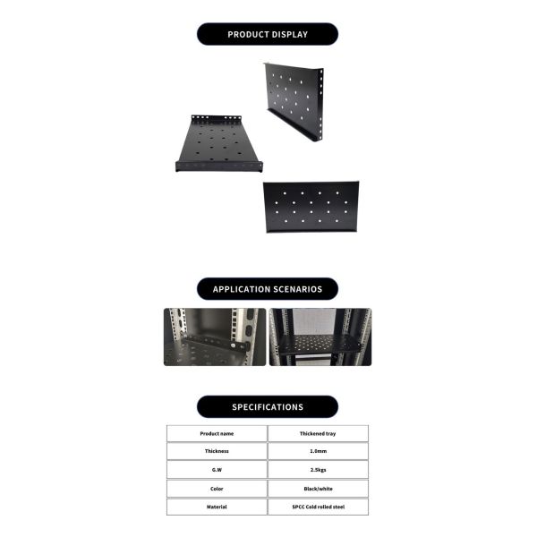 19inch Cabinet Standard and 1.5 Thickness Server Rack Shelf for Network Accessories
