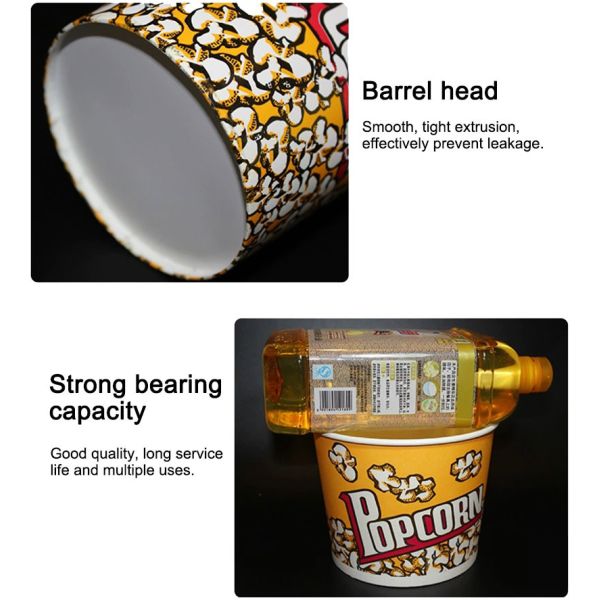 Eco Friendly Disposable Food Packaging Round Popcorn Paper Cups Bucket 24oz