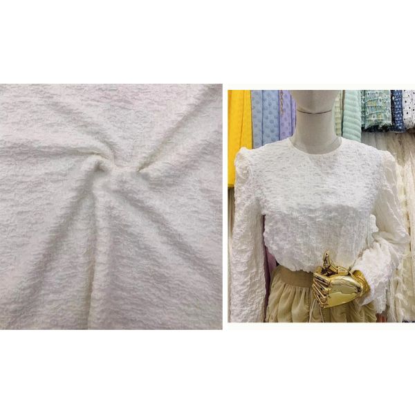 100% полиэстер 180-300gsm плиссировало связанный простиранием материал Crinkle равнины ткани