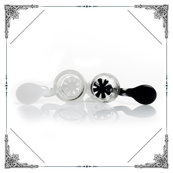 Dry Herb Male Glass Bowls For Smoking 14.4MM 18.8MM Dual Screen Bowl Joint Bongs Accessorries