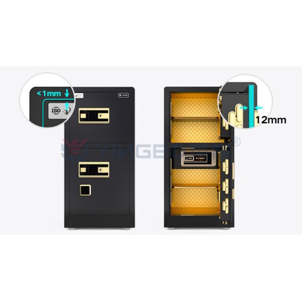 Black Double Door Home Smart Security Safe Box H39.5in YB/RS-100D