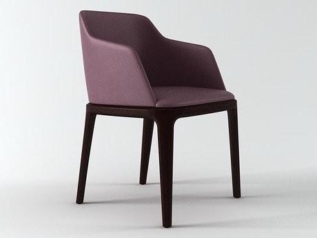 Poliform Grace Leather Restaurant Chairs , Comfortable Restaurant Dining Chairs