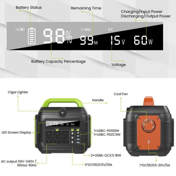 Домашняя солнечная электростанция 600 Вт 220 В портативный солнечный генератор на открытом воздухе