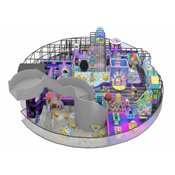 Custom Macaron Soft Play Structure Family Entertainment Center Indoor Home Villa Playground