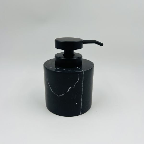 Nature Black With Nero Margiua Marble Bathroom Set Round Marble Hand Soap Dispenser