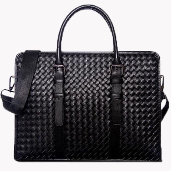 Сумки посыльного ноутбука Cowhide классических сплетя людей