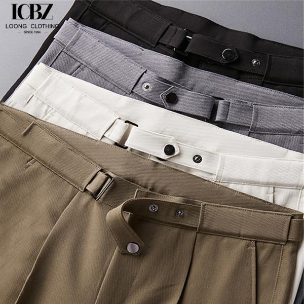 Método de tecelagem tecido de qualidade masculina Calças cortadas cinzentas de cortina para negócios Traje casual