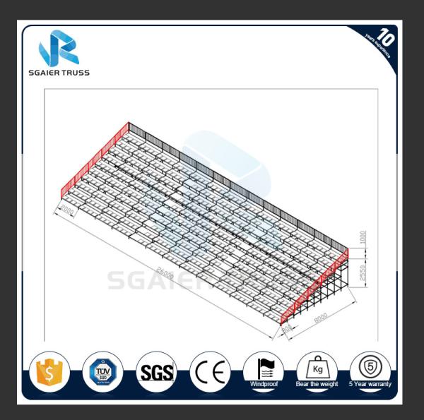 Safe Plastic Stadium Seats Steel Frame Volleyball Tribune For Temporary Use