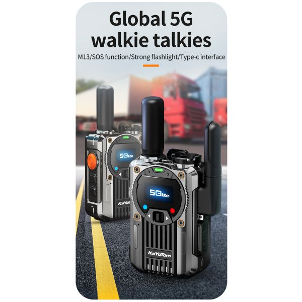4G POC Zinc Alloy Walkie Talkie with FM Radio Function and Exclusive PTT Support