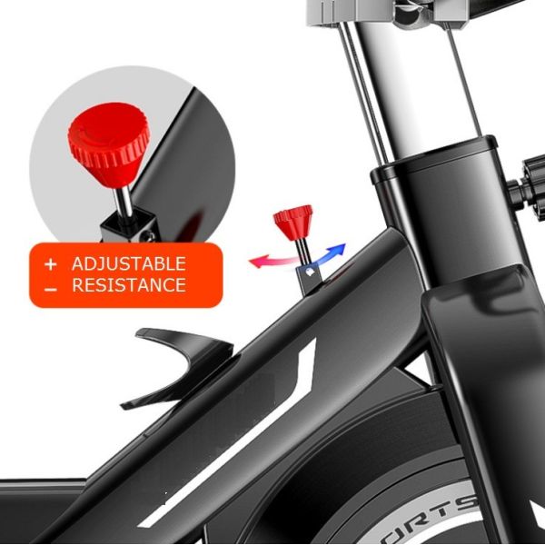 Foldable Ultra-Quiet Indoor Cardio Gym Equipment Weight Loss Pedal Exercise Bicycle Spinning Bike in Black