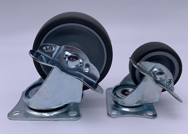 1,5 равнина проступи серого цвета TPR дюйма нося рицинус плиты шарнирного соединения с тормозом