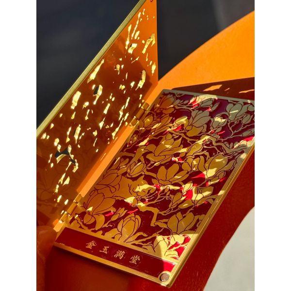 Soft Enamel Fridge Magnet With Detailed Winter Village And Celestial Symbols