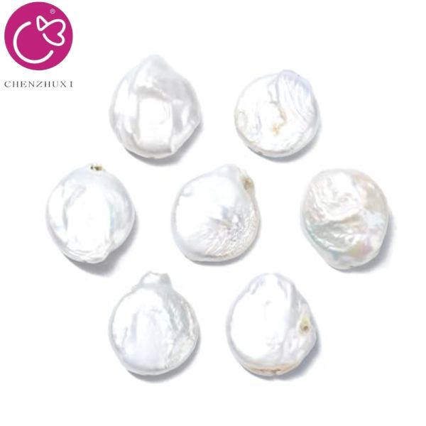 Hot Sale Natural 16-17mm Coin Shape White Pearl Earring Stud Fashion Pearl Jewelry