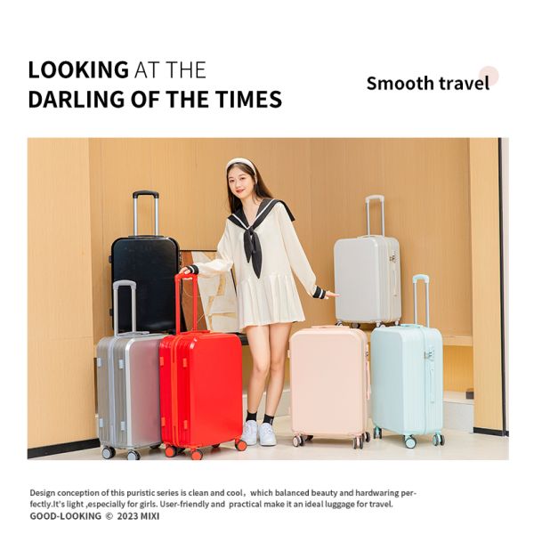 998 Flat trolley suitcase Best-selling Matte Finish Luggage, ABS Hard-Shell Trolley Suitcase, Student Travel Bag, Large Capacity Waterproof Shock-Resistant Combination Lock Suitcase