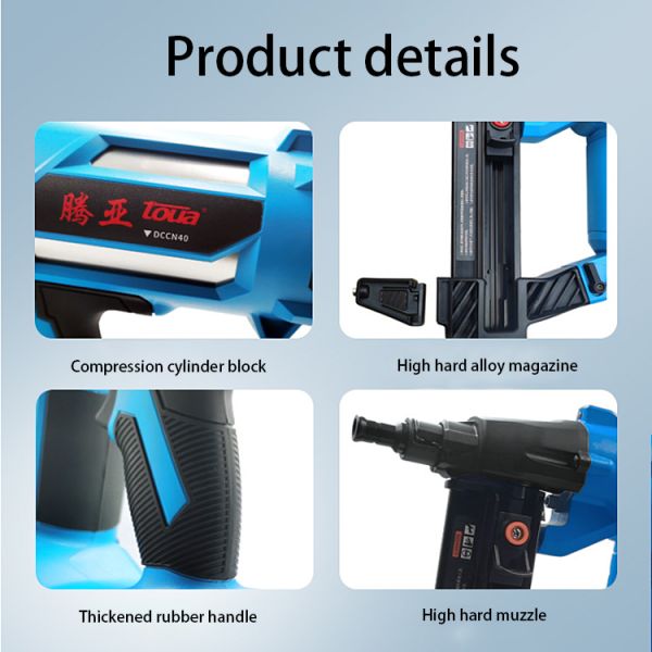 Industrial Grade Cordless Powder Actuated Nail Gun With 30 Capacity Lithium Battery