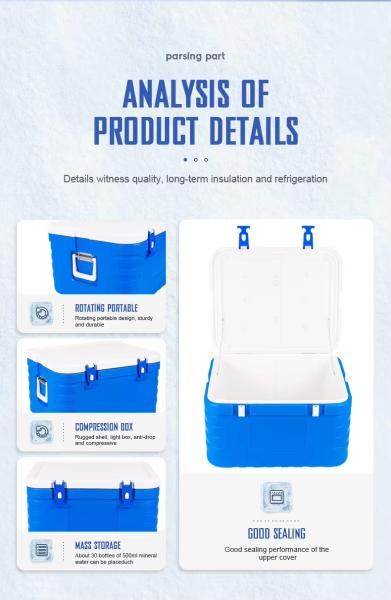 Glacière isotherme portable avec affichage de la température pour le stockage des aliments, le camping, les barbecues et les pique-niques