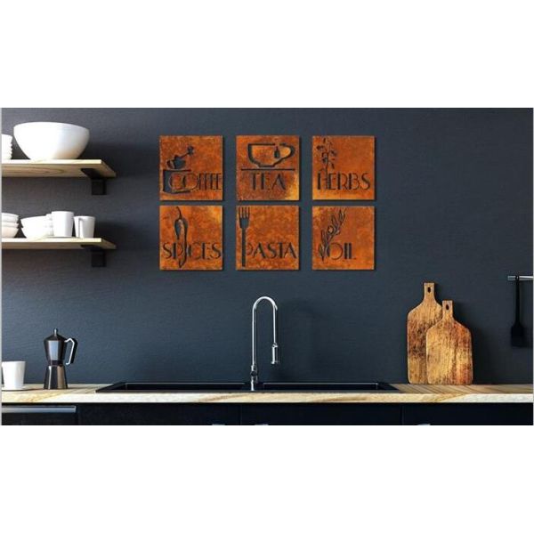 Квадрат установил 6 знаков дома Corten отделок стен кухни ржавых стальных