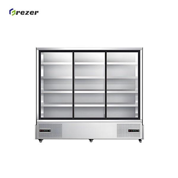 Easy Cleaning Vegetable Display Freezer 1260MM 3 Door Display Refrigerator Commercial