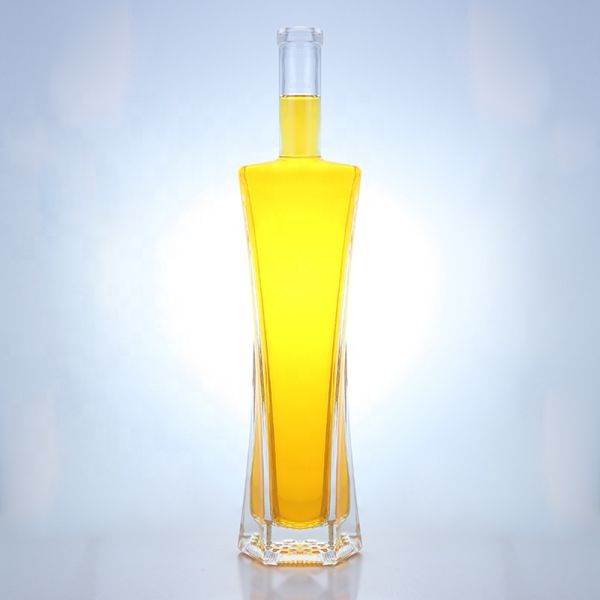 500ml 750ml 1000ml Transparent Glass Bottle with Screw Cap Industrial Beverage Base Material Glass