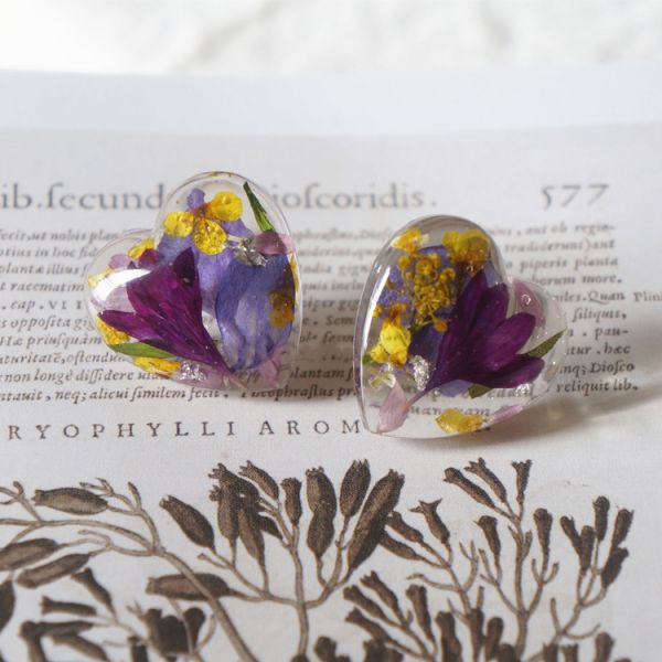 Best Seller Dancing Butterfly Heart Shape Purple Color Crystal Earrings 925 Silver For Sale