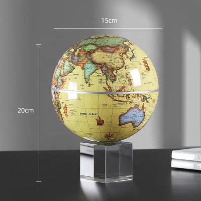 Solar Powered Spinning Globe Vintage New Energy Teaching Appliance Or Office Decoration