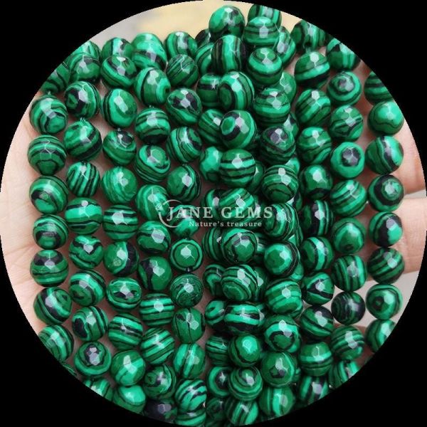 Synthetic Malachite Beads Strand Perfect for Round Cut Bracelets in Various Colors