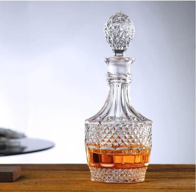 Decanter de vinho moderno Vidro transparente Decanter acabado Vidro cristal de whisky Decanter presente