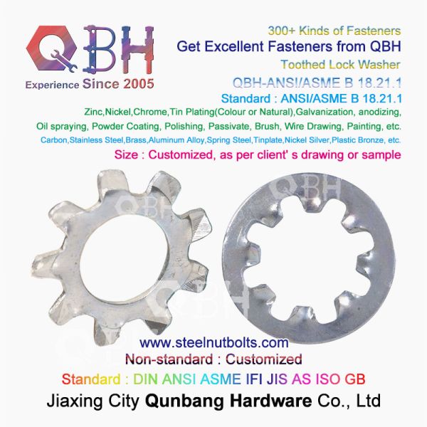 Конусность весны QBH DIN127 F959 DIN434 DIN436 NFE25-511 заземляя Serrated пружинные шайбы двойного замка собственной личности створки