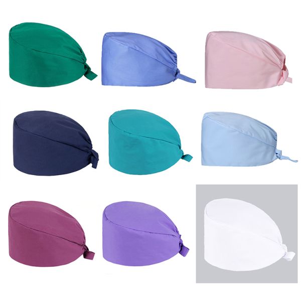 Hospital Disposable Scrub Caps , Cotton Polyester Doctors Surgical Hats