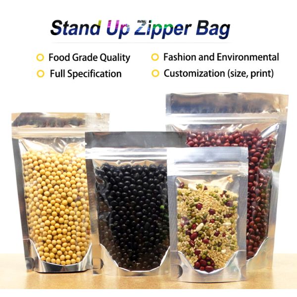 Self Supporting Food Packaging Foil Ziplock Bags For Dried Fruit Packaging