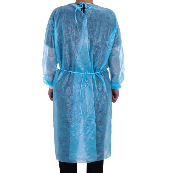 Flexible 30GSM Blue Acid Proof Non Woven Disposable Lab Coats