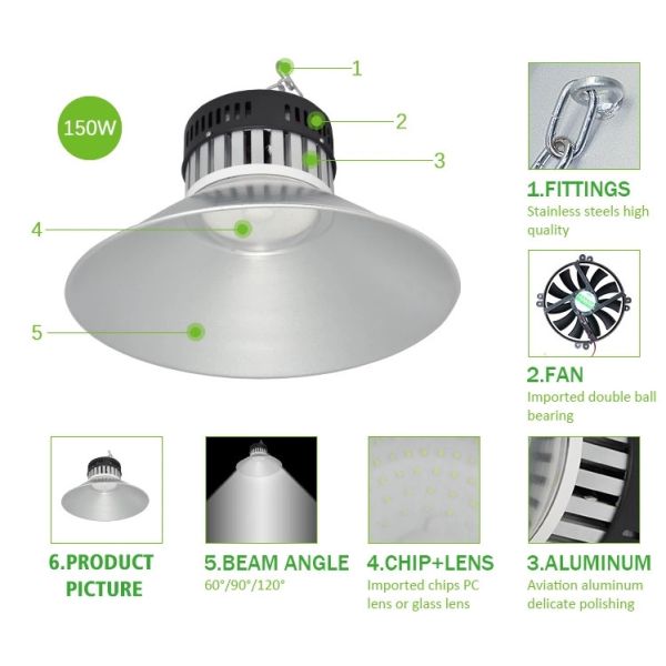 ALuminum Body PC Reflector Industrial LED High Bay Lamp , IP65 UFO Led High Bay