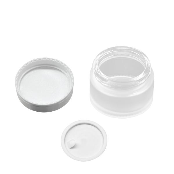 Round 20g Cosmetic Cream Jar Transparent Frosted Glass Cream Jar With Silver Plastic Lid