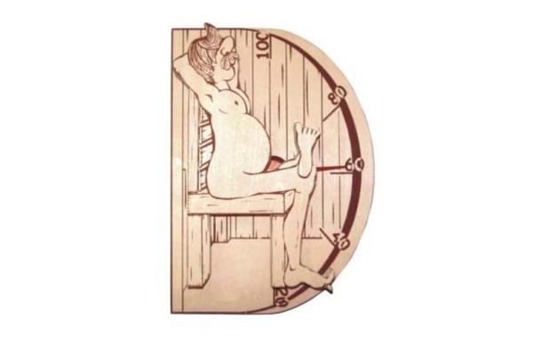 Steam Sauna Heater Accessories Sauna Wooden Thermometer / Clock for Hotel