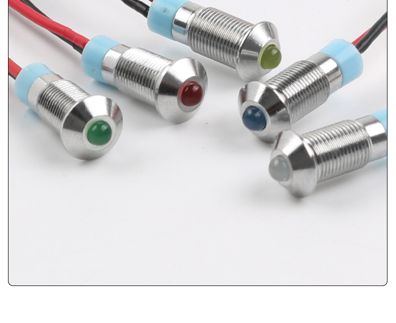 HongYe HY-6MM-DDZ High Brightness 6MM LED Metal Indicator Light IP65 Waterproof Industrial Use Signal Panel Lamp 6V 12V 220V