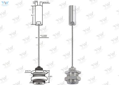 Adjustable Wire Suspension Kit / Brass Cable Gripper With Nuts Ceiling Attachment