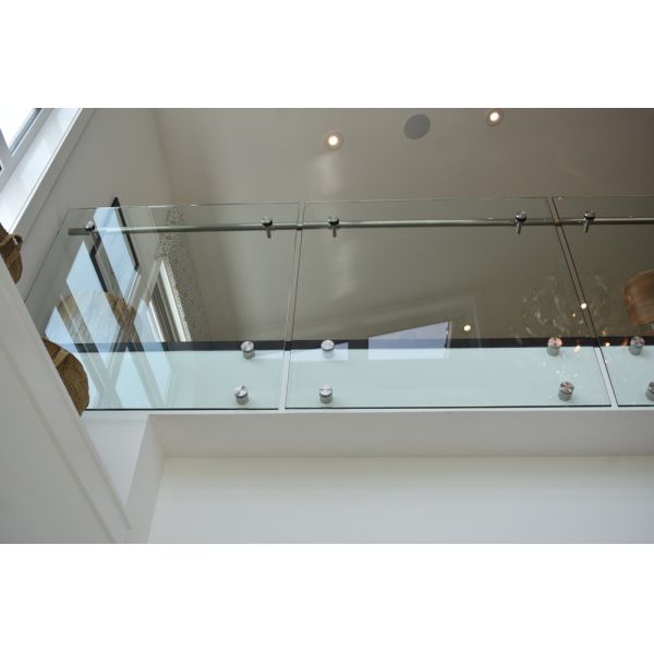 12mm Thickness Frameless Glass Railing For Apartment Balcony Side - Mounted Position