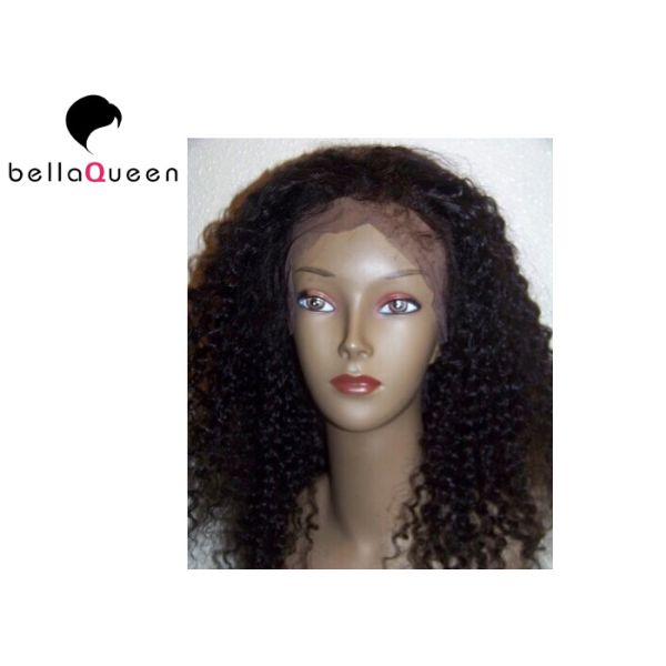 Longtemps catégorie 100% bouclée onduleuse noire naturelle des perruques 6A de dentelle de cheveux de vague de Remy