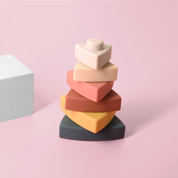 FDA Silicone Educational Baby Stacking Blocks BPA Free 100% Food Grade