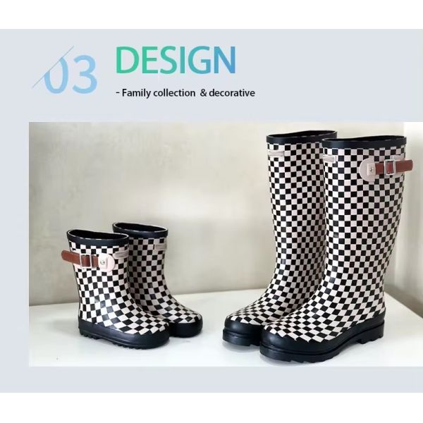 Custom Print Family Collection Gumboots Kids Mother 100% Waterproof Rubber Rain Boots For Children And Mum