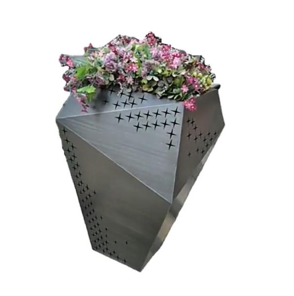 Luxury garden metal gold floor vase large galvanized planter pots outdoor
