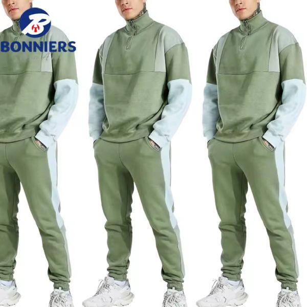 OEM/ODM Winter Tracksuits New Arrival 1/4 Zip Fitted Unisex Sweatsuits Tracksuit Wholesale Sweat Suit Men