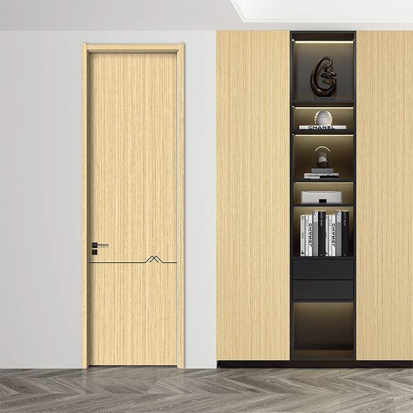 Modern Slab Solid Wood Interior Doors Wear Resistant For Apartment Entry Rooms